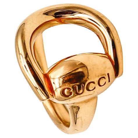 Gucci Milano Horsebit Cocktail Ring In 18Kt Yellow 